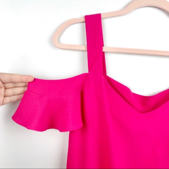 NWT Kut from the Kloth x Stitch Fix Fuchsia Mattilda Cold Shoulder Blouse - Picture 3 of 6